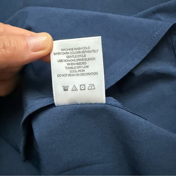 Lucky Brand Men Deep Blue Dress Shirt Sz L - Picture 5 of 9